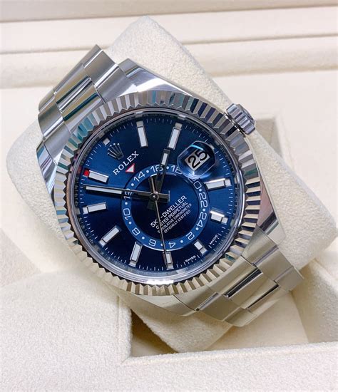 rolex sky dweller blu|rolex sky dweller price range.